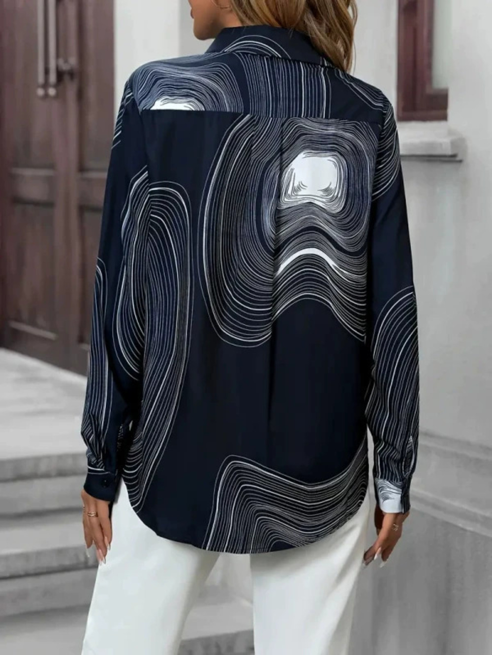 ZARA Trendy Printed Long Sleeve Blouse Spring Fall